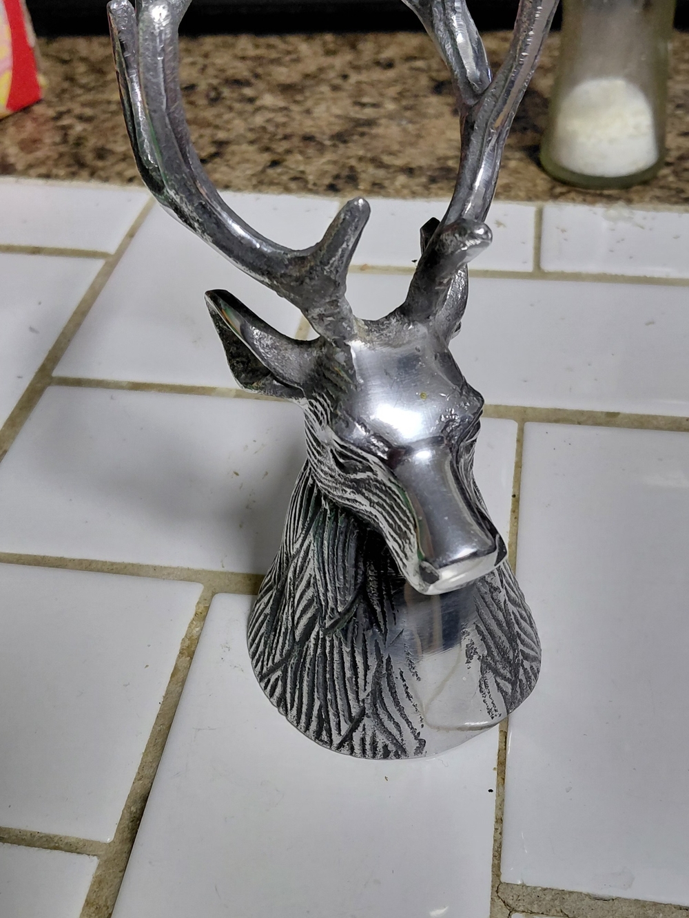Silver Deer Antler Jewelry Holder — Polished Silver Accessory Stand